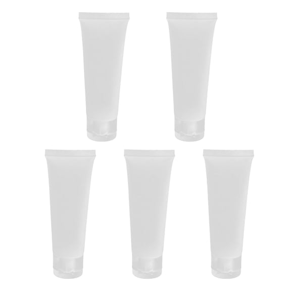 NUZYZ 5Pcs Tube Squeeze Cosmetic Cream Lotion Plastic Travel Bottle Empty ContainerFrosted50ml