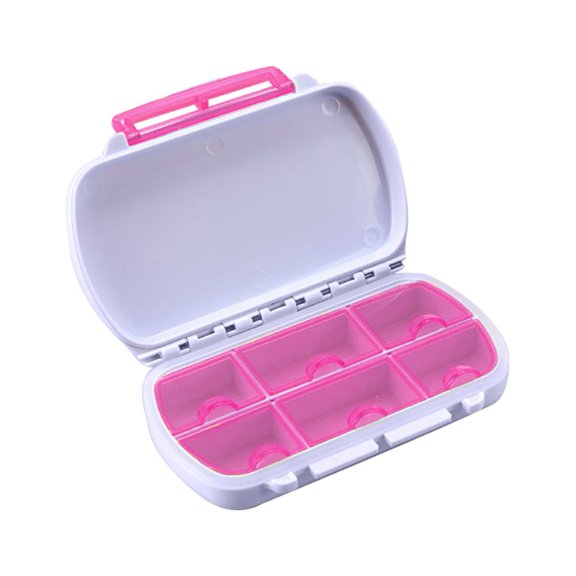 NUZYZ 6 Slot Waterproof Pill Box Storage Container Travel Drug Medicine Case