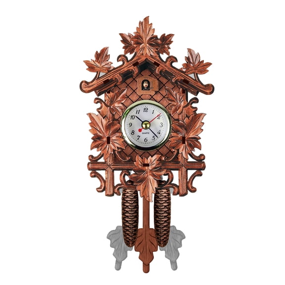 NUZYZ Antique Wooden Hanging Cuckoo Wall Time Alarm Clock Home Living Room Decoration