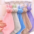 thumbnail image 1 of NUZYZ Baby Hand Towel Cartoon Animal Rabbit Plush Kitchen Hanging Bath Wipe Towel, 1 of 7