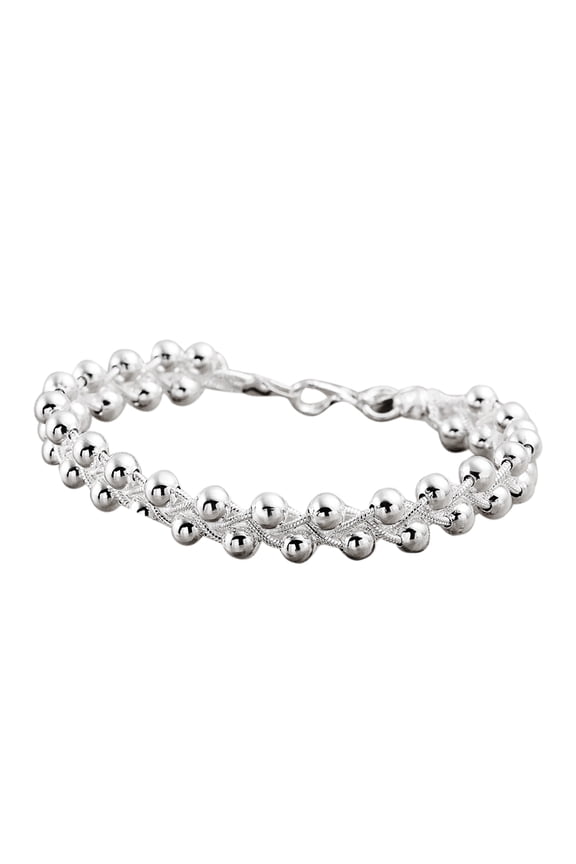 Bracelet Silver Plated Fashion Accessories Women Woven Beads Chain Bracelet for Dating