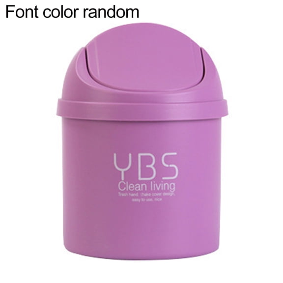 NUZYZ Desktop Trash Can Covered Kitchen Living Room Desk Trash Box