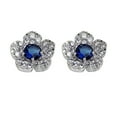 thumbnail image 1 of NUZYZ Earrings Flower Shape Design Alloy Rhinestones Inlaid Ear Studs for Women, 1 of 7
