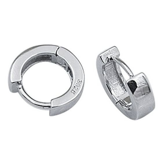 NUZYZ Earrings Round Hoop Design Silver Plated Jewelry Gift Huggie Earrings for Daily Life