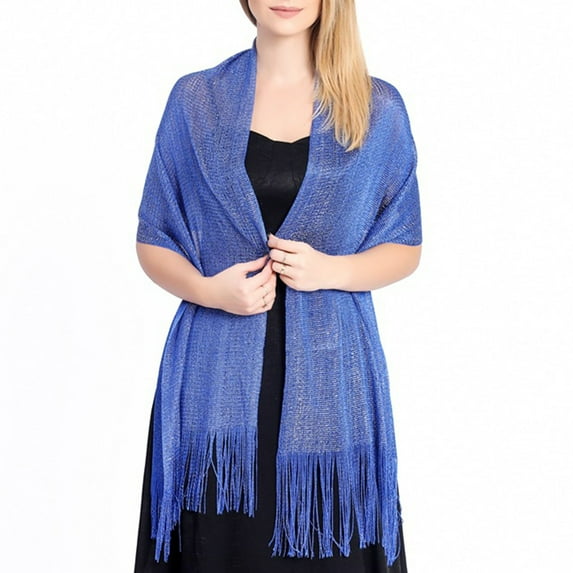 NUZYZ Elegant Bride Shawl Ultralight Pure Color Tassels Decor Evening Shawl for Female