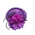 thumbnail image 1 of NUZYZ Exquisite Sweet Fascinator Hat with Hair Clip Decorative Anti-fall Faux Feather Flower Mesh Veil Hat Hair Accessories, 1 of 8