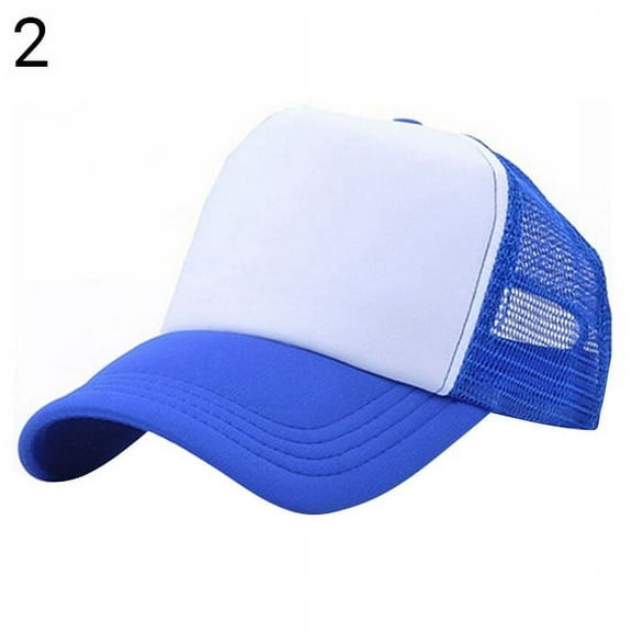 NUZYZ Fashion Unisex Trucker Cap Baseball Golf Mesh Adjustable Hats White & Blue