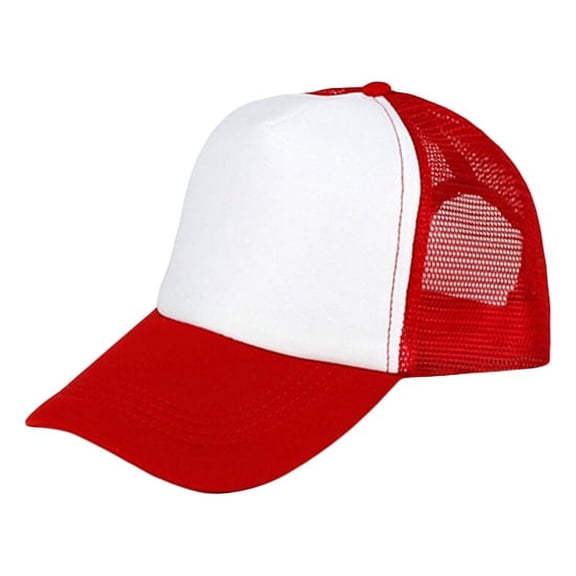 NUZYZ Fashion Unisex Trucker Cap Baseball Golf Mesh Adjustable Hats White & Red