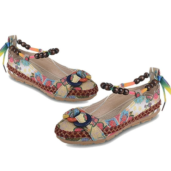 NUZYZ Flats Ethnic Lace Up Women Literary Shoes for places