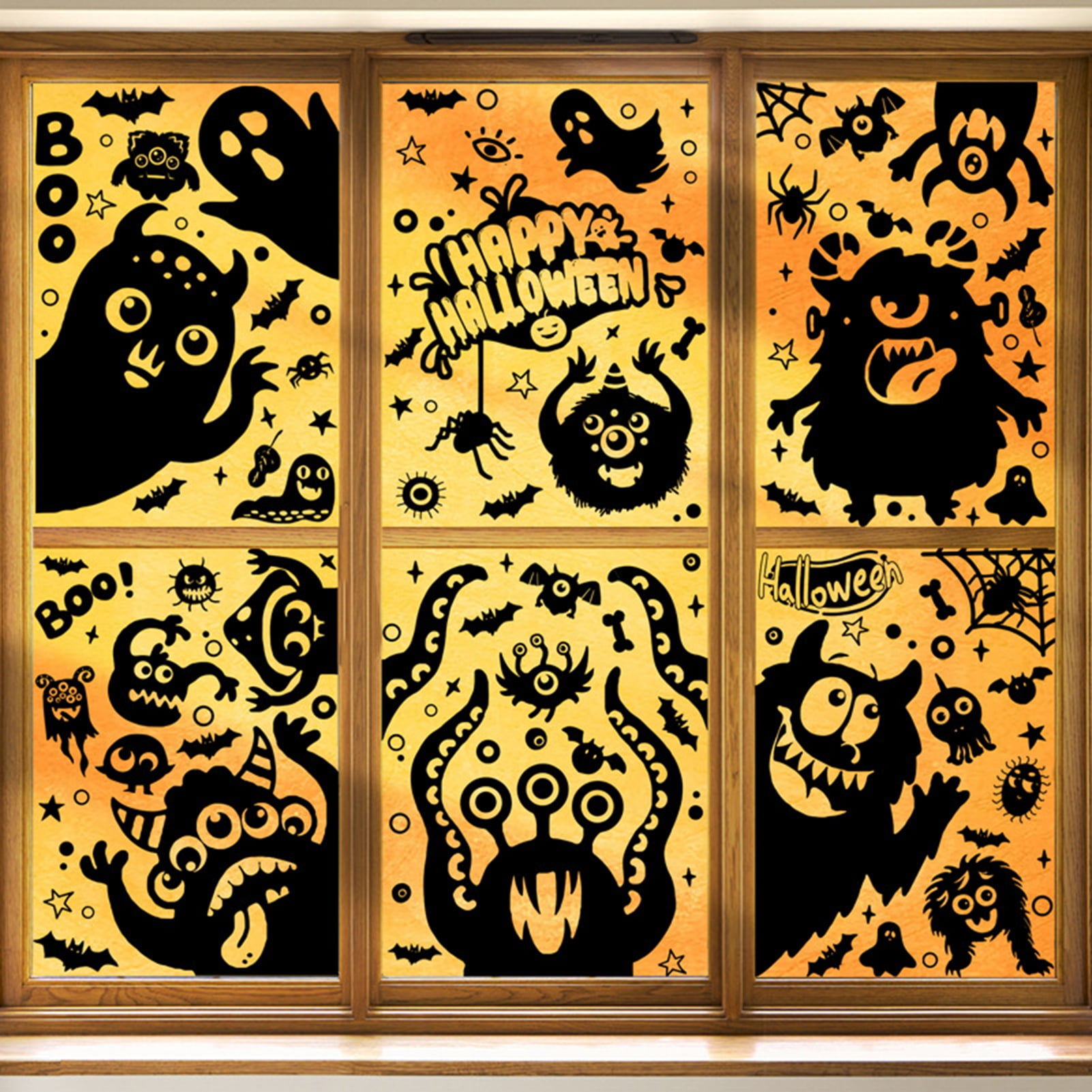 nuzyz-halloween-stickers-easy-to-apply-waterproof-clear-bat-spider