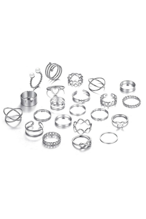 Ladies Rings 22Pcs/Set Gift Hypoallergenic Chic Minimalist Simple Style Women Rings