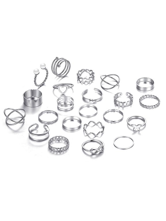 Ladies Rings 22Pcs/Set Gift Hypoallergenic Chic Minimalist Simple Style Women Rings