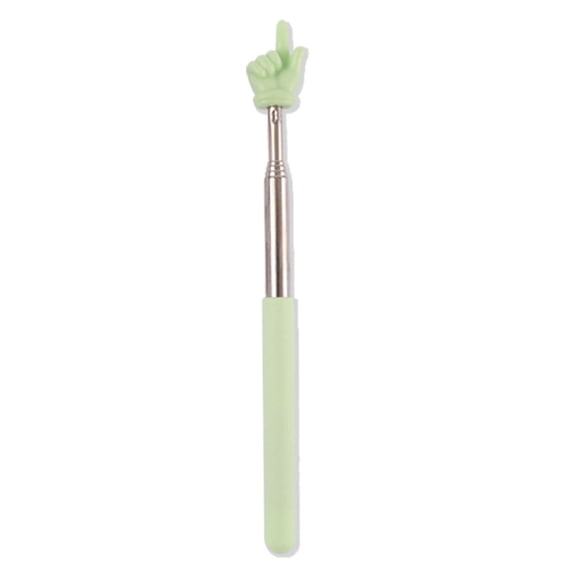 NUZYZ Macaron Finger Reading Teacher Pointer,Retractable Adjustable Length Stainless Steel Frosted Handle Pointer,Green