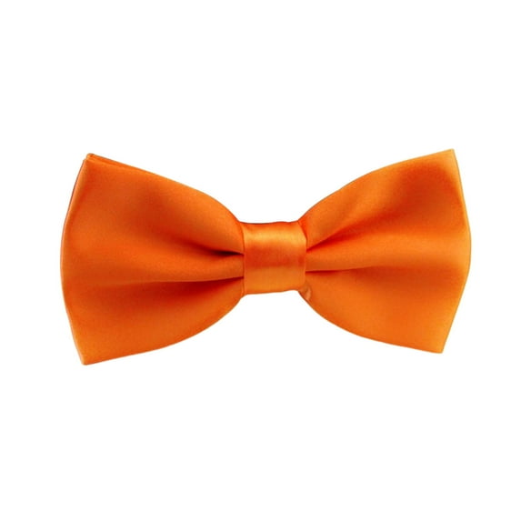 NUZYZ Men Bow Tie Detachable Design Adjustable Fit Solid Color Formal Bow Tie Business Suit Coat Bow Tie Accessory ,Orange