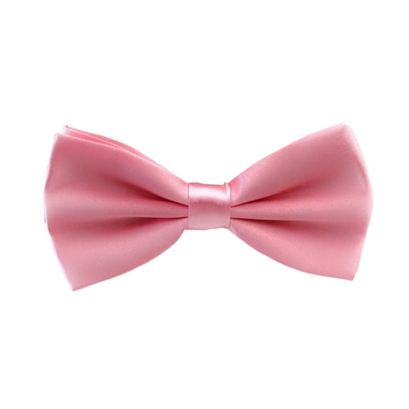 NUZYZ Men Bow Tie Detachable Design Adjustable Fit Solid Color Formal Bow Tie Business Suit Coat Bow Tie Accessory ,Pink