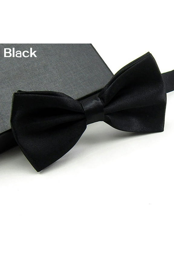 Men Solid Color Bowtie Necktie Tuxedo Wedding Party Adjustable