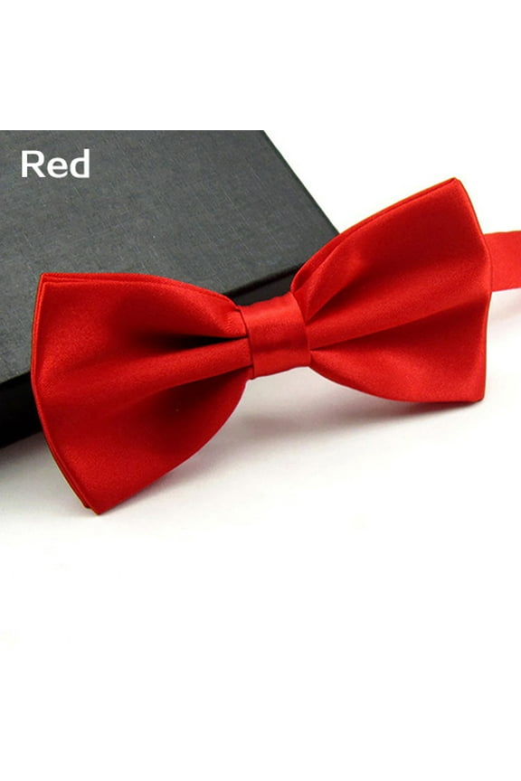 Men Solid Color Bowtie Necktie Tuxedo Wedding Party Adjustable