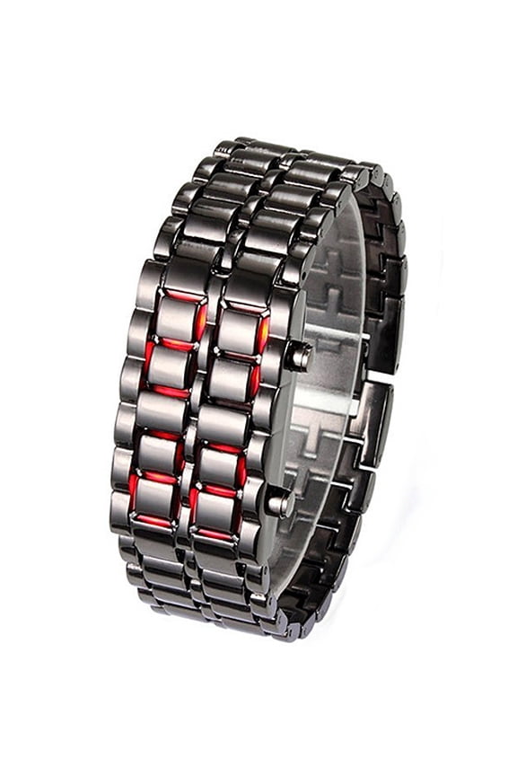 Men's Women's Stainless Steel LED Digital Quartz Brelet Watch Wristwatch