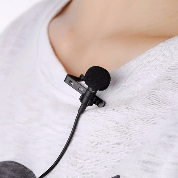 NUZYZ Microphone Flexible Easy to Use Metal Hands Free Lapel Mic for Podcast