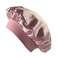 thumbnail image 1 of NUZYZ Nightcap with Elastic Wide Band Extra Large Sleeping Satin Bonnet Smooth High Density Women Braids Curly Night Hat Sleeping Cap for Home Salon,Pink, 1 of 8