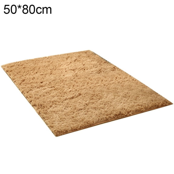 NUZYZ Non-slip Soft Living Room Shaggy Area Rug Fluffy Floor Mat Pad Carpet Cushion Khaki 50x80cm