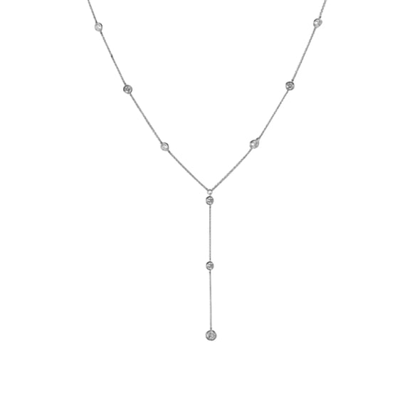 NUZYZ Rhinestone Inlaid Long Drop Bridal Back Necklace Lady Body Chain Wedding Jewelry