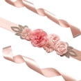 thumbnail image 1 of NUZYZ Rose Flower Faux Pearl Rhinestone Women Bride Dress Belt Girdle Waist Band Decor, 1 of 8