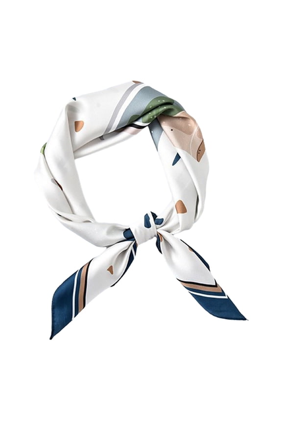 Silk Scarf for Women Soft Breathable Fashionable Neck Collar with Colorful Print Perfect for Parties Commutes