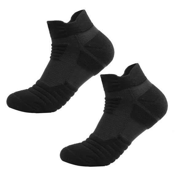 NUZYZ Socks Solid Color Thickening Men Running Football Basketball Short Socks for Sports