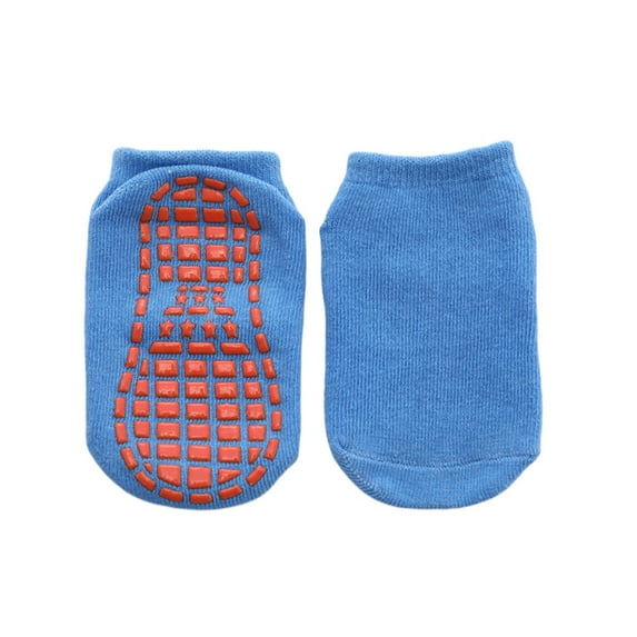 NUZYZ Solid Color Kids Girl Boy Anti Slip Breathable Elastic Sports Ankle Floor Socks