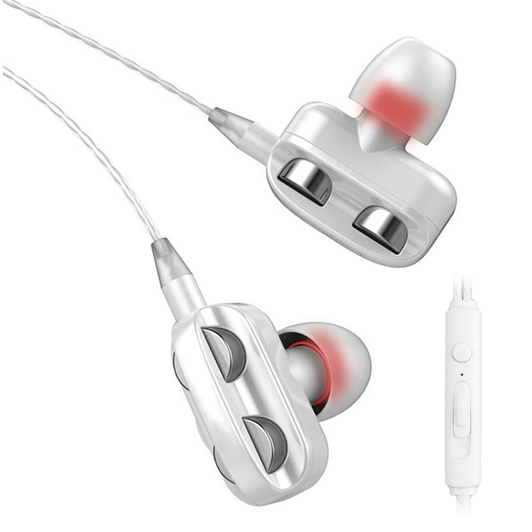 NUZYZ Sports Dual Drivers 4 Units Heavy Bass HiFi In ear Wired Earphones Headphones