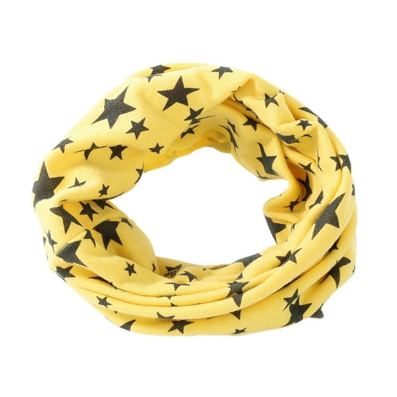 NUZYZ Stars Children\'s Cotton Neckerchief Kids Boy Girl Scarves Shawl Unisex Winter Knitting Yellow
