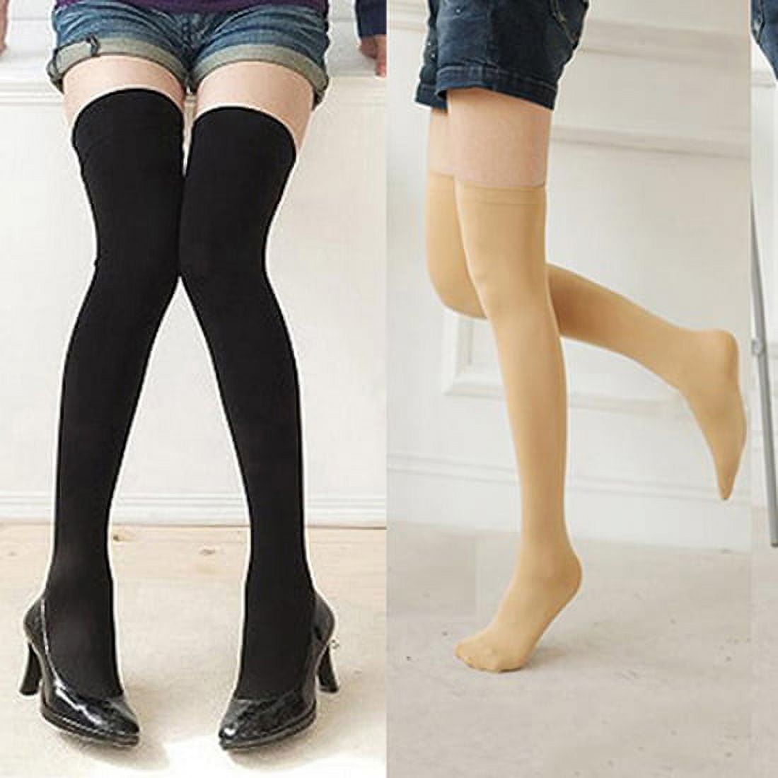 Compression Socks Soild Color Women Long Socks Over Knee Thigh High Black  White Over The Knee Stockings Warm Knee Socks