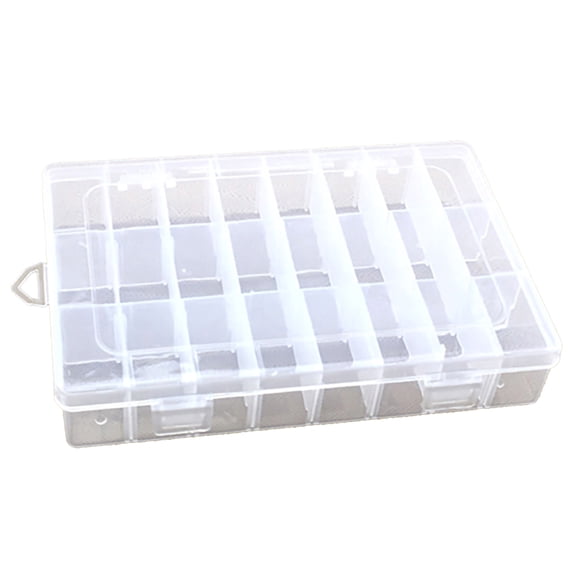 NUZYZ Storage Box Large Capacity Transparent PP Home 24 Grids Dividers Box for Crafts