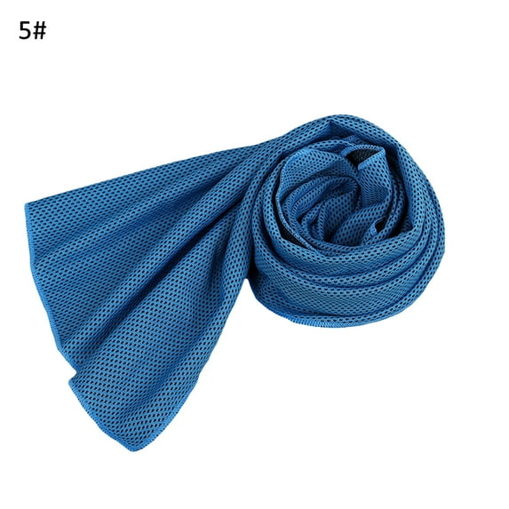NUZYZ Summer Solid Color Mesh Cooling Towel Sports Running Jogging Outdoor Gym Cooler Light Blue