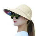 thumbnail image 1 of NUZYZ Summer Women Anti-UV Foldable Sun Visor Cap Wide Brim Breathable Outdoor Hat, 1 of 8