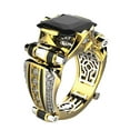 thumbnail image 1 of NUZYZ Vintage Men Rhinestone Inlaid Carved Finger Ring Wedding Party Jewelry Black US 13, 1 of 8