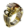 thumbnail image 1 of NUZYZ Vintage Men Rhinestone Inlaid Carved Finger Ring Wedding Party Jewelry Champagne US 13, 1 of 8