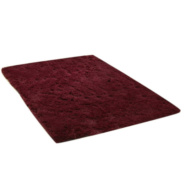 NUZYZ Warm Ultra Soft Living Room Area Rug Shaggy Nursery Floor Mat Carpet Home Decor Wine Red 50*80cm