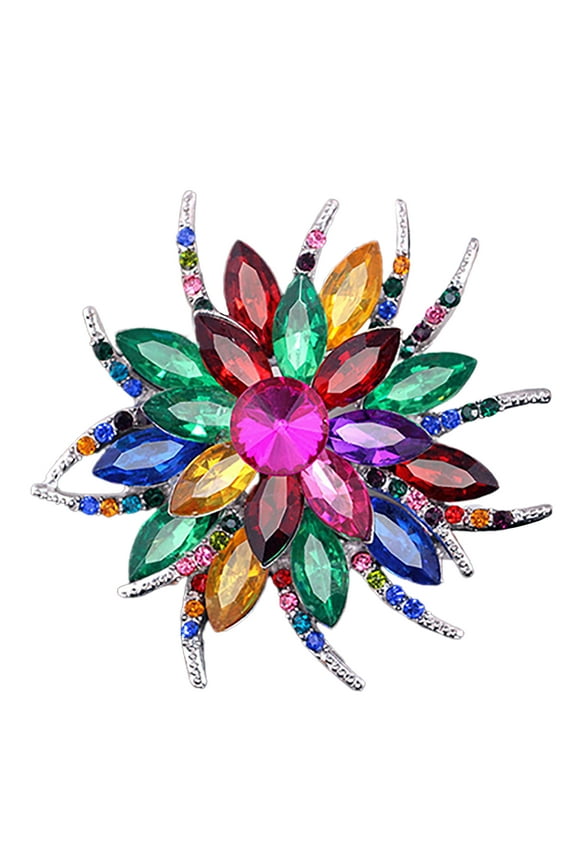 Wedding Bridal Large Flower Rhinestone Lady Scarf Brooch Pin Jewelry Decor