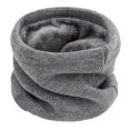 thumbnail image 1 of NUZYZ Winter Cycling Scarf Double-Layer Neck Warmer Knit Thickened Fleece Lined Elastic Soft Circle Scarf Neck Gaiter,Grey, 1 of 8
