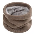 thumbnail image 1 of NUZYZ Winter Cycling Scarf Double-Layer Neck Warmer Knit Thickened Fleece Lined Elastic Soft Circle Scarf Neck Gaiter,Khaki, 1 of 8