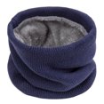 thumbnail image 1 of NUZYZ Winter Cycling Scarf Double-Layer Neck Warmer Knit Thickened Fleece Lined Elastic Soft Circle Scarf Neck Gaiter,Navy Blue, 1 of 8