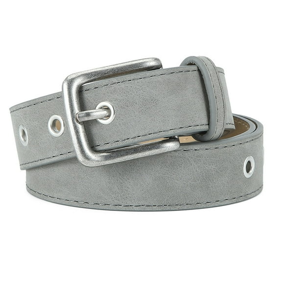 NUZYZ Women Belt Matte Texture Solid Color Pin Buckle Belt Multi Holes Adjustable Length Faux Leather Waistband