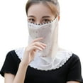 thumbnail image 1 of NUZYZ Women Floral Chiffon Anti Dust Sun Protection Face Cover Neck Gaiter Scarf, 1 of 8