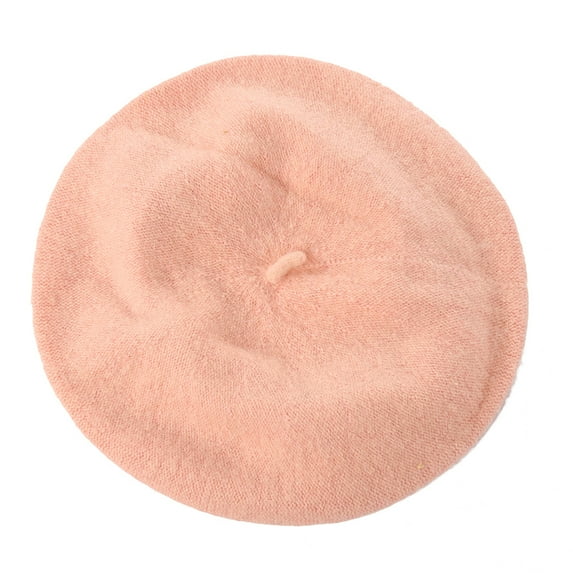 NUZYZ Women Girl Solid Color Warm Winter Beret French Artist Beanie Hat Ski Cap Pink