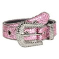 thumbnail image 1 of NUZYZ Women Jeans Belt Shiny Rhinestones Multi Holes Adjustable Length Waistband with Sparkling Buckle Wide Alloy Belt, 1 of 8