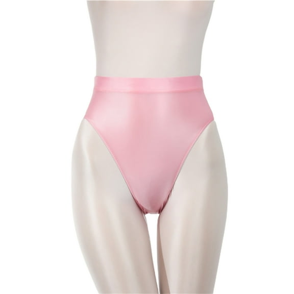 NUZYZ Women Panties Glossy High Waist Breathable Elastic Friendly to Skin Close Fit Nylon Sexy Stretchy Women Briefs Underpants for Women
