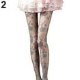 thumbnail image 1 of NUZYZ Women Rose Pattern Tight Lace Pantyhose See-through Stockings, 1 of 7