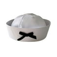 thumbnail image 1 of NUZYZ Women Sailor Hat Flip Eaves Bow Decor Lightweight Washable Solid Color Sweet Girl Party Cosplay Cap JK Beret Dome Navy Cap, 1 of 8